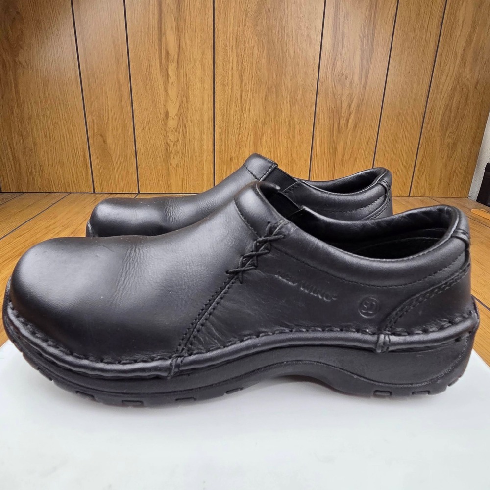 Red Wing 2321 Womens Black Leather Slip On Safety Toe Work Clogs Shoes 7 B SD